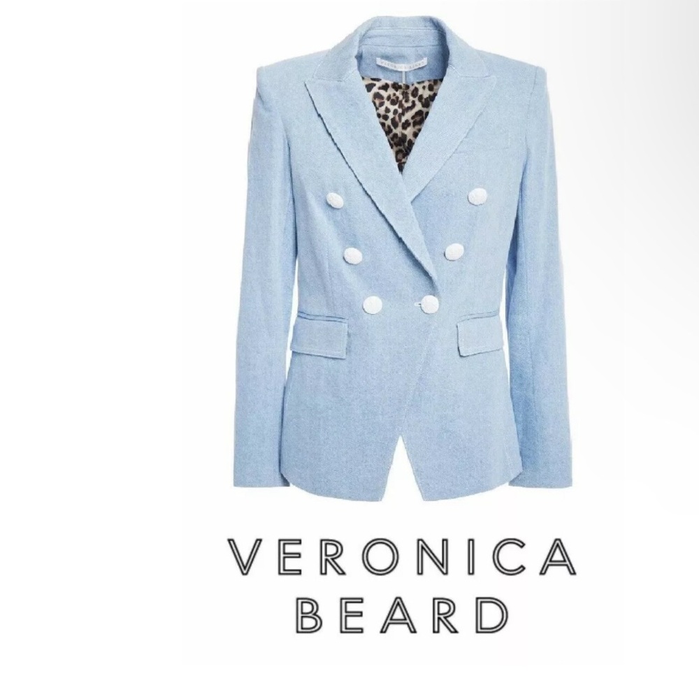 VERONICA BEARD MILLER DENIM DICKEY DOUBLE BREASTED BLAZER JACKET